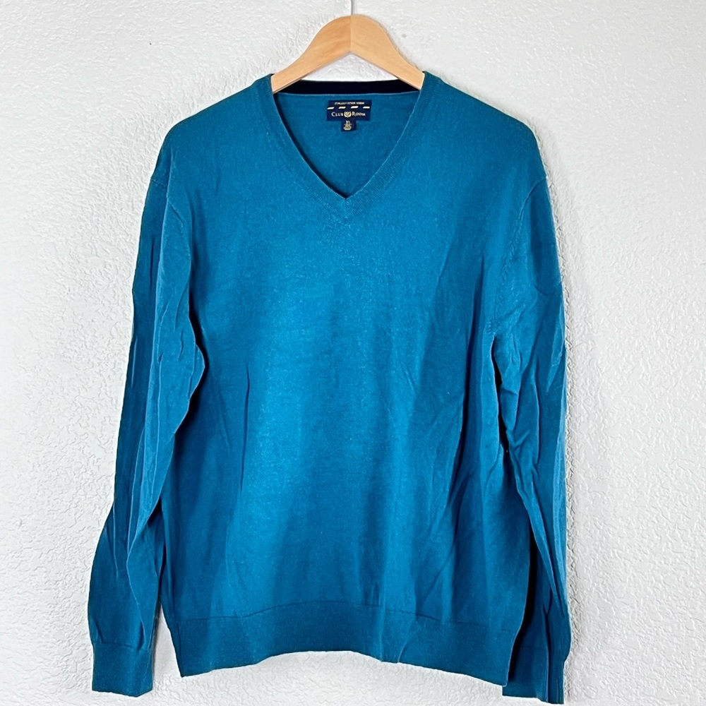 Club Room | Merino wool blend v-neck pullover sweater size extra large